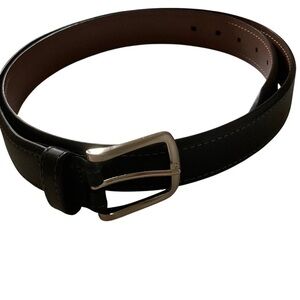 Men's Black and Brown Leather Belt